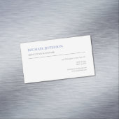 Moderne Elegant Simple Blue White Magnetische Visitenkarte (Beispiel)