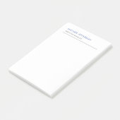 Moderne Elegant Simple Blue White Post-it Klebezettel (angewinkelt)
