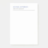 Moderne Elegant Simple Blue White Post-it Klebezettel (Vorderseite)