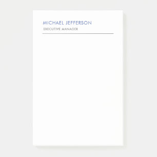 Moderne Elegant Simple Blue White Post-it Klebezettel
