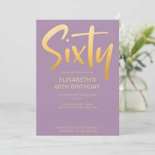 Moderne Elegant Simple Violet 60. Geburtstagsparty Einladung