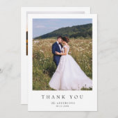 Moderne Elegant Simple Wedding Dankeschön Card Dankeskarte (Vorne/Hinten)