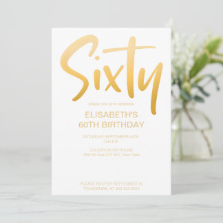 Moderne Elegant Simple White 60. Geburtstagsparty Einladung
