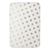 Moderne Elegant Simple White Rose Gold Polka Dots Badematte (Vorderseite Vertikal)