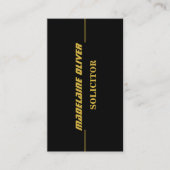 Moderne Elegant Sleek Solicitor Beruflich Black Visitenkarte (Vorderseite)
