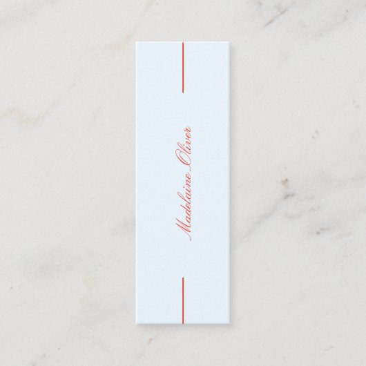 Moderne Elegant Solicitor Beruflich Blue Mini Visitenkarte (Vorderseite)