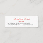 Moderne Elegant Solicitor Beruflich Blue Mini Visitenkarte (Rückseite)