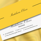 Moderne Elegant Solicitor Beruflich Gelb Mini Visitenkarte
