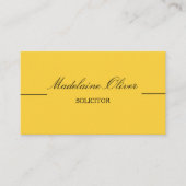 Moderne Elegant Solicitor Beruflich Gelb Visitenkarte (Vorderseite)