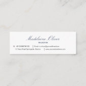 Moderne Elegant Solicitor Beruflich Mini Visitenkarte (Rückseite)