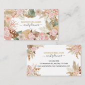 Moderne Elegant Stilvoll Boho Botanische Flora Visitenkarte (Vorne/Hinten)