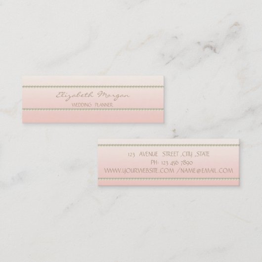 Moderne Elegant Stilvoll Einfach,Perlen Mini Visitenkarte (Vorne/Hinten)