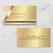 Moderne Elegant Stilvoll gestreift,Gold Visitenkarte (Vorne/Hinten)
