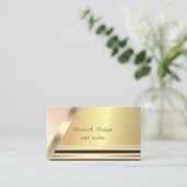 Moderne Elegant Stilvoll gestreift,Gold Visitenkarte (Stehend Vorderseite)