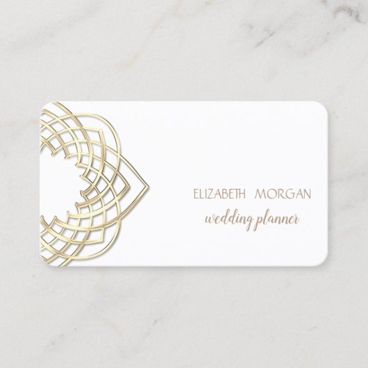 Moderne Elegant stilvoll, Gold, weiß Visitenkarte (Vorderseite)