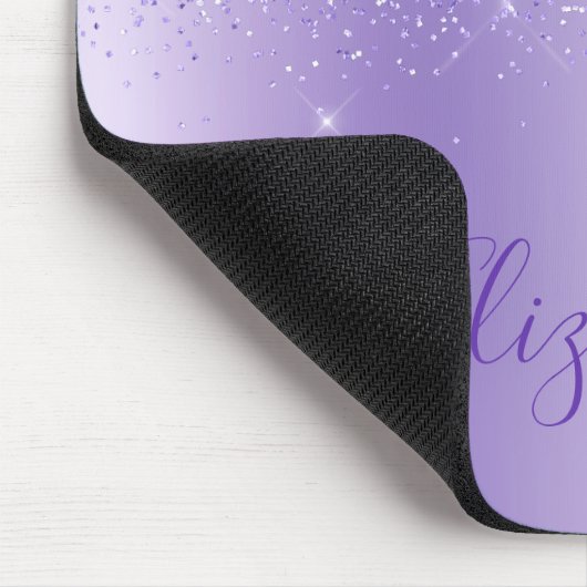 Moderne Elegant Stilvoll Lila Glitzer Mousepad (Ecke)