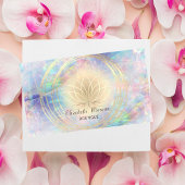 Moderne Elegant Stilvolle Gold Circles Lotus Opal Visitenkarte