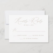 Moderne Elegant Taupe Script Wedding RSVP Karte (Vorderseite)