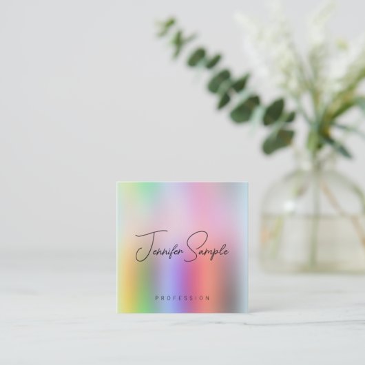 Moderne Elegant Template Personalisiert Typografie Quadratische Visitenkarte (Stehend Vorderseite)