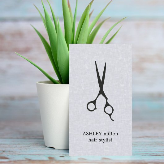 Moderne Elegant Texture Light Gray Hair Stylist Visitenkarte
