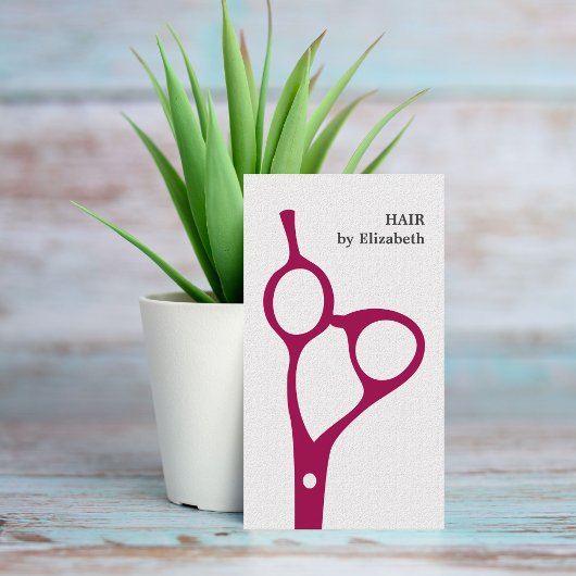 Moderne Elegant Texture White Hair Stylist Visitenkarte