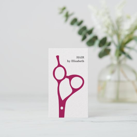 Moderne Elegant Texture White Hair Stylist Visitenkarte (Stehend Vorderseite)