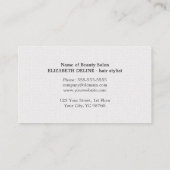 Moderne Elegant Texture White Hair Stylist Visitenkarte (Rückseite)
