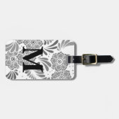 Moderne Elegant Travel Girly Stilvolle Chic Monogr Gepäckanhänger (Vorderseite horizontal)
