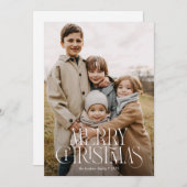 Moderne Elegant Typ Drei Foto Frohe Weihnachten (Vorne/Hinten)