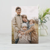 Moderne Elegant Typ Drei Foto Frohe Weihnachten (Stehend Vorderseite)