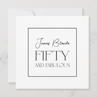 Moderne Elegant Unisex Fiftieth Birthday Party Einladung