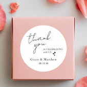 Moderne Elegant Wedding Gevor Vielen Dank Runder Aufkleber