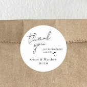 Moderne Elegant Wedding Gevor Vielen Dank Runder Aufkleber
