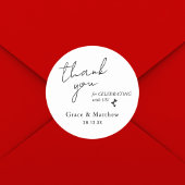 Moderne Elegant Wedding Gevor Vielen Dank Runder Aufkleber