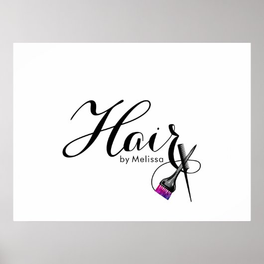 Moderne Elegant White Hair Stylist Poster (Vorne)