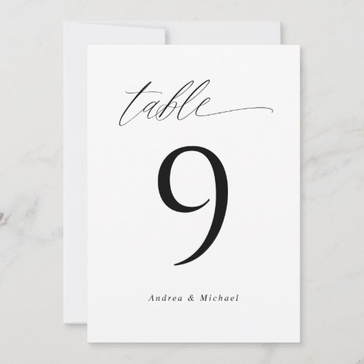 Moderne elegante 12x18 Wedding Tischnummern (Rückseite)