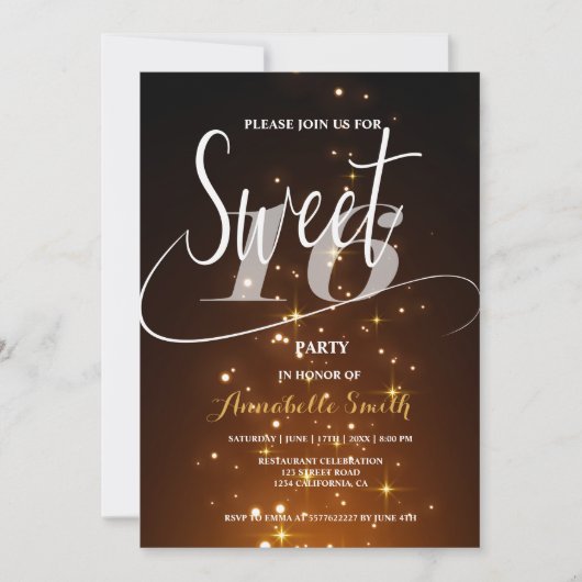 Moderne, elegante 16 Einladung (Vorderseite)