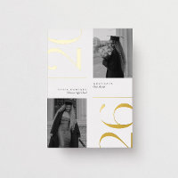 Moderne Elegante 2026 Weiße & Goldene Foto-Abschlu
