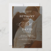 Moderne Elegante 2 Arch Foto QR Code UAwg Wedding Einladung (Vorderseite)