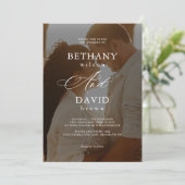 Moderne Elegante 2 Arch Foto QR Code UAwg Wedding Einladung (Stehend Vorderseite)