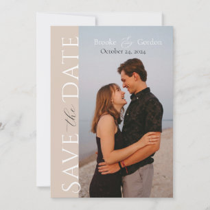 Moderne Elegante 2 Foto Verlobung Save the Date