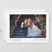 Moderne Elegante 2 Fotos Typografie-Nachricht Hoch Dankeskarte (Vorderseite)