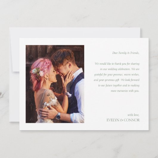 Moderne Elegante 2 Fotos Typografie-Nachricht Hoch Dankeskarte (Rückseite)