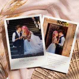 Moderne Elegante 2 Fotos Typografie-Nachricht Hoch Dankeskarte