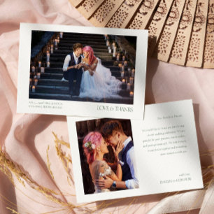 Moderne Elegante 2 Fotos Typografie-Nachricht Hoch Dankeskarte