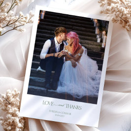 Moderne Elegante 2 Fotos Typografie-Nachricht Hoch Dankeskarte