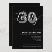 Moderne elegante 30. Geburtstagsfeier Einladung (Vorne/Hinten)