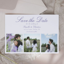 Moderne Elegante 3 Foto Wedding Save The Date