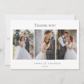 Moderne Elegante 3 Fotos Typografie-Nachricht Hoch Dankeskarte (Vorderseite)