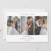 Moderne Elegante 3 Fotos Typografie-Nachricht Hoch Dankeskarte (Vorderseite)